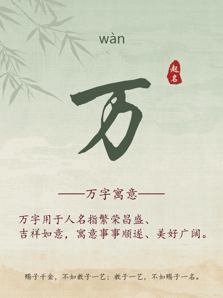 万字取名寓意详解