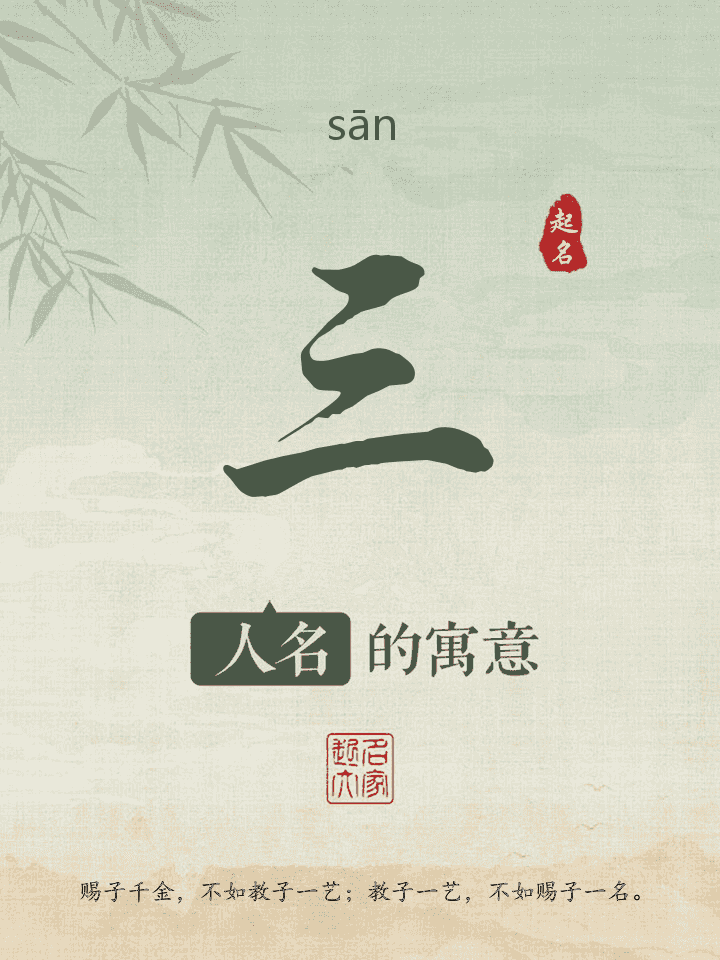 三字取名寓意