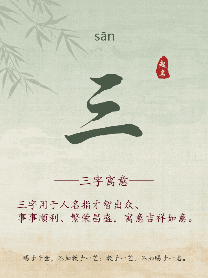 三字取名寓意