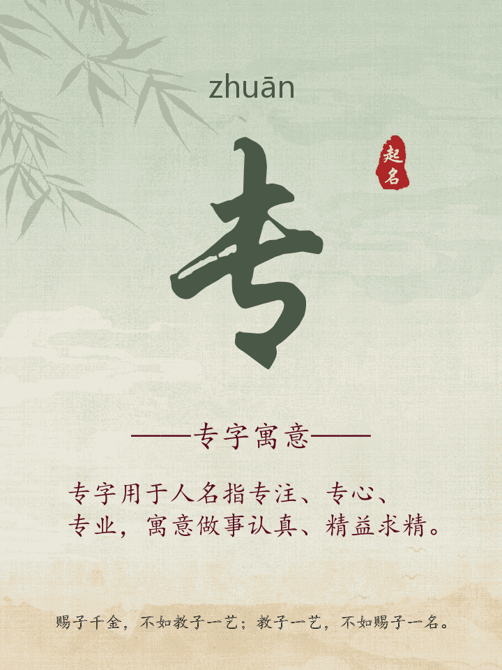 专字取名寓意详解