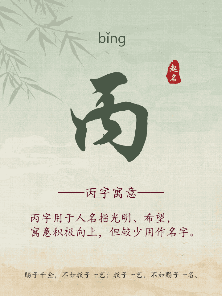 丙字取名寓意详解