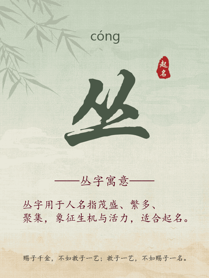 丛字取名寓意详解