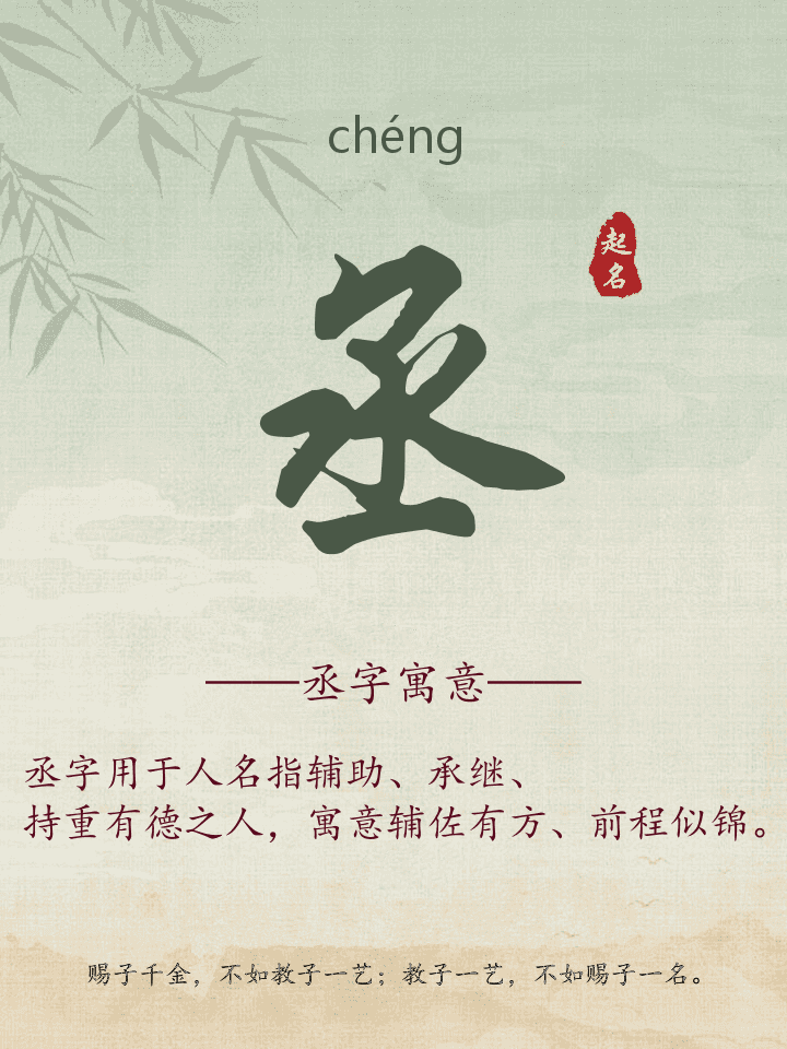 丞字取名寓意详解