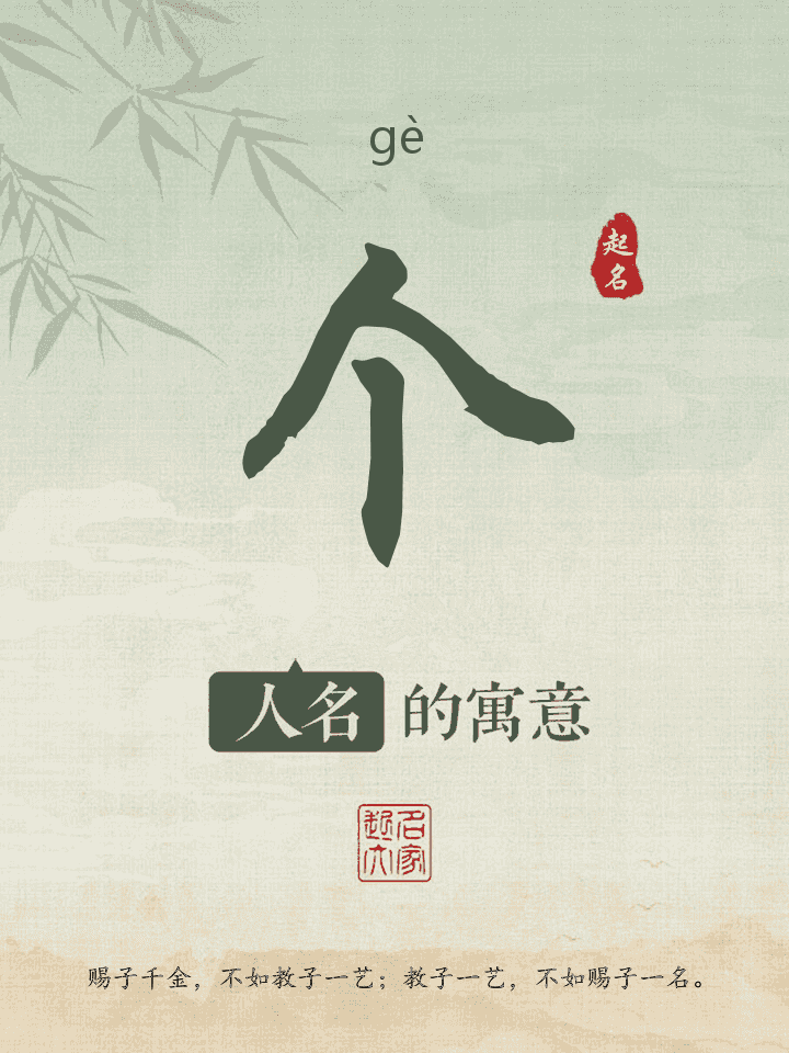 个字取名寓意