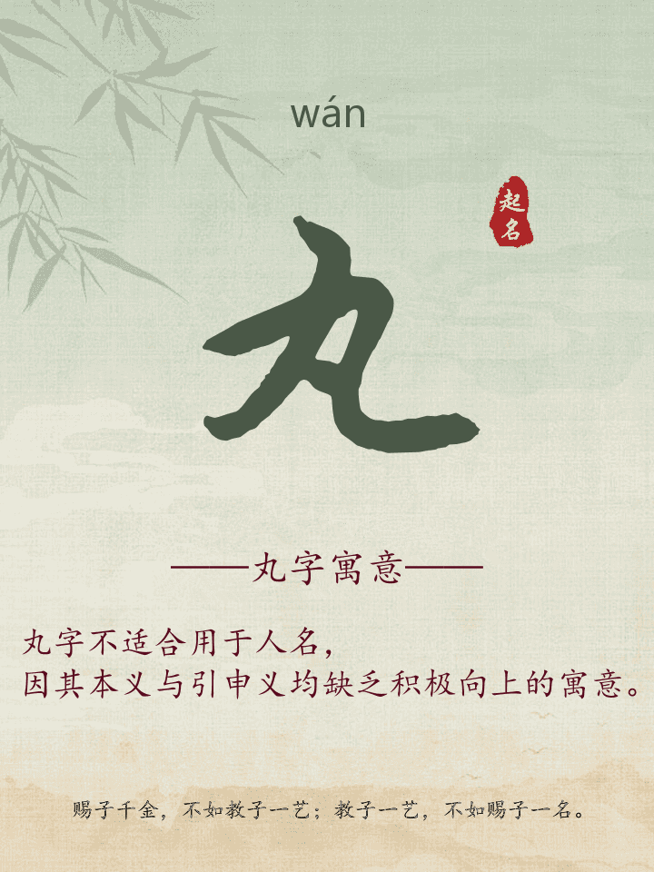 丸字取名寓意详解