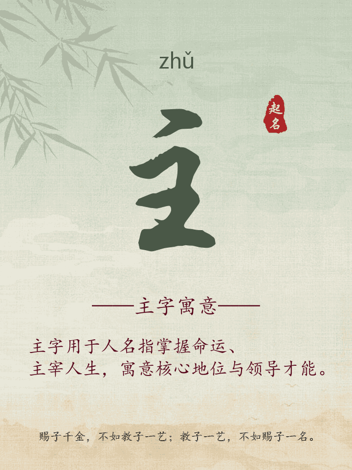 主字取名寓意详解