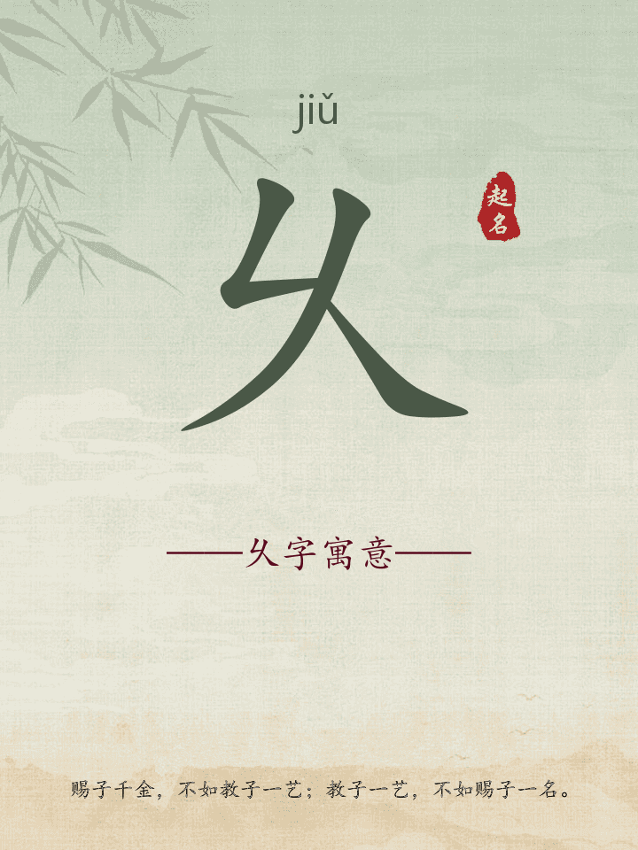 乆字取名寓意详解
