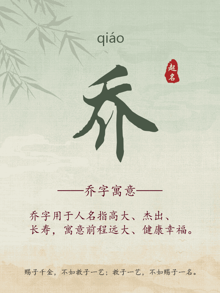 乔字取名寓意详解