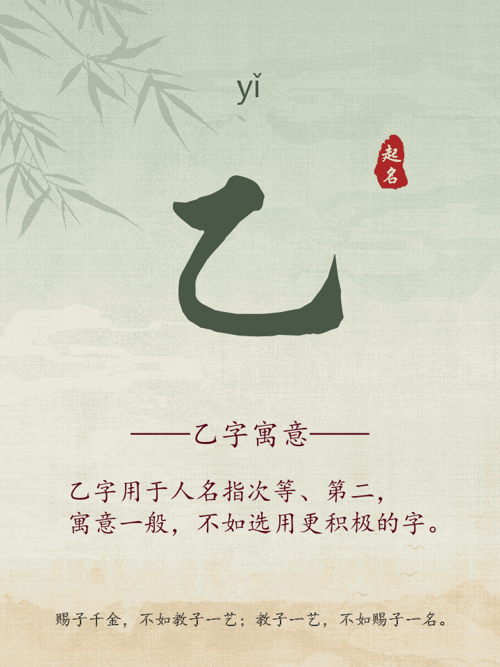 乙字取名寓意