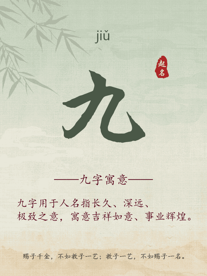 九字取名寓意详解