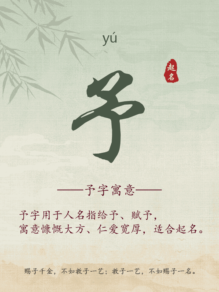 予字取名寓意详解