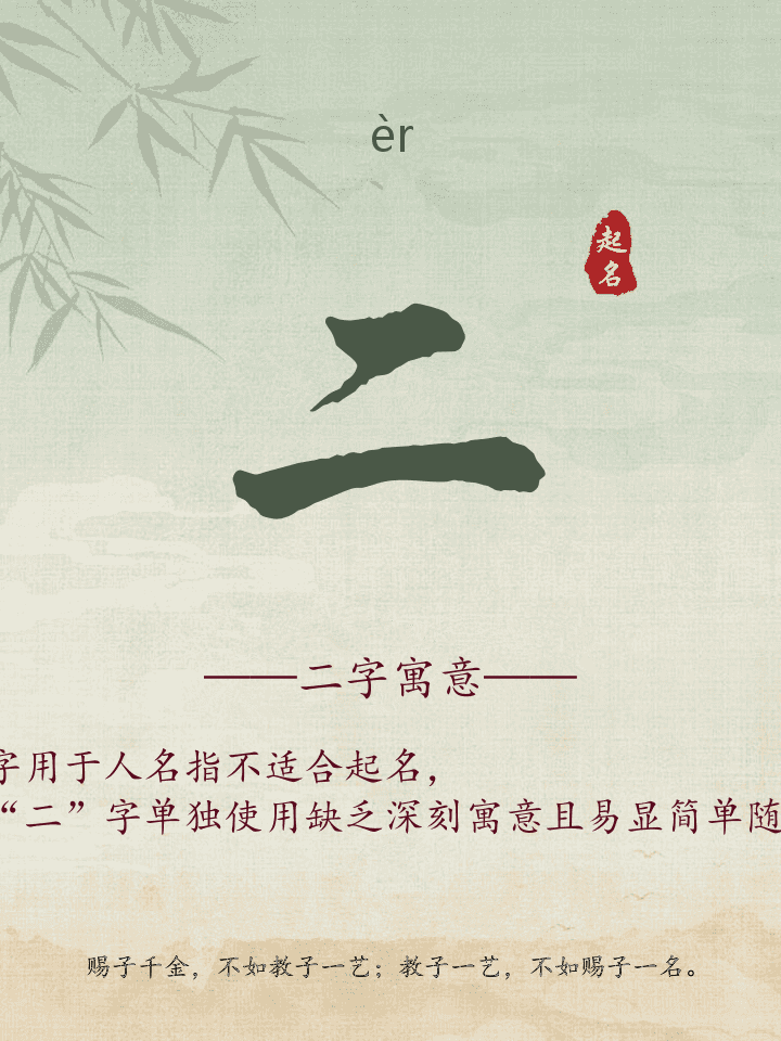 二字取名寓意