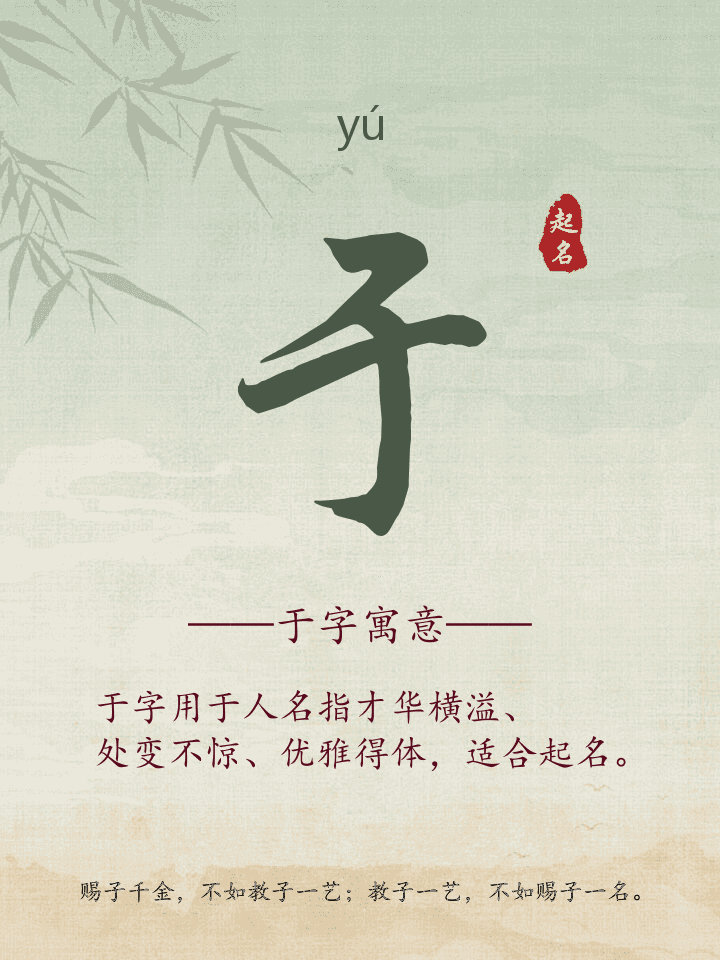 于字取名寓意详解