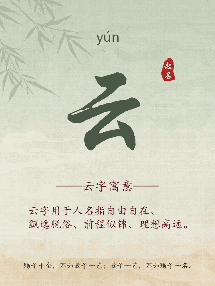 云字取名寓意详解
