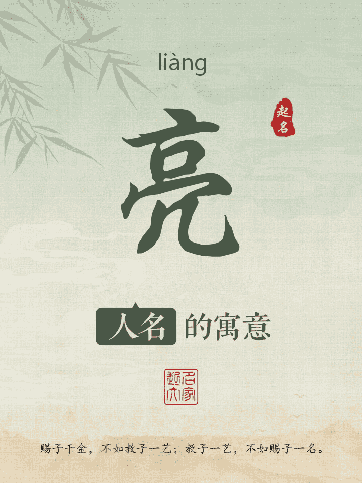 亮字取名寓意