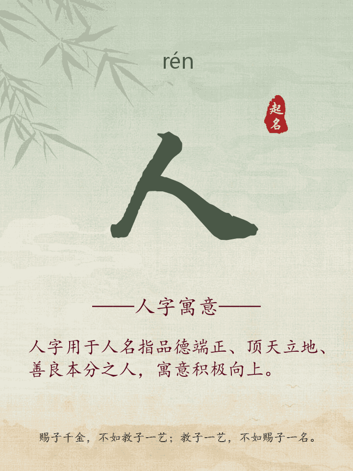 人字取名寓意