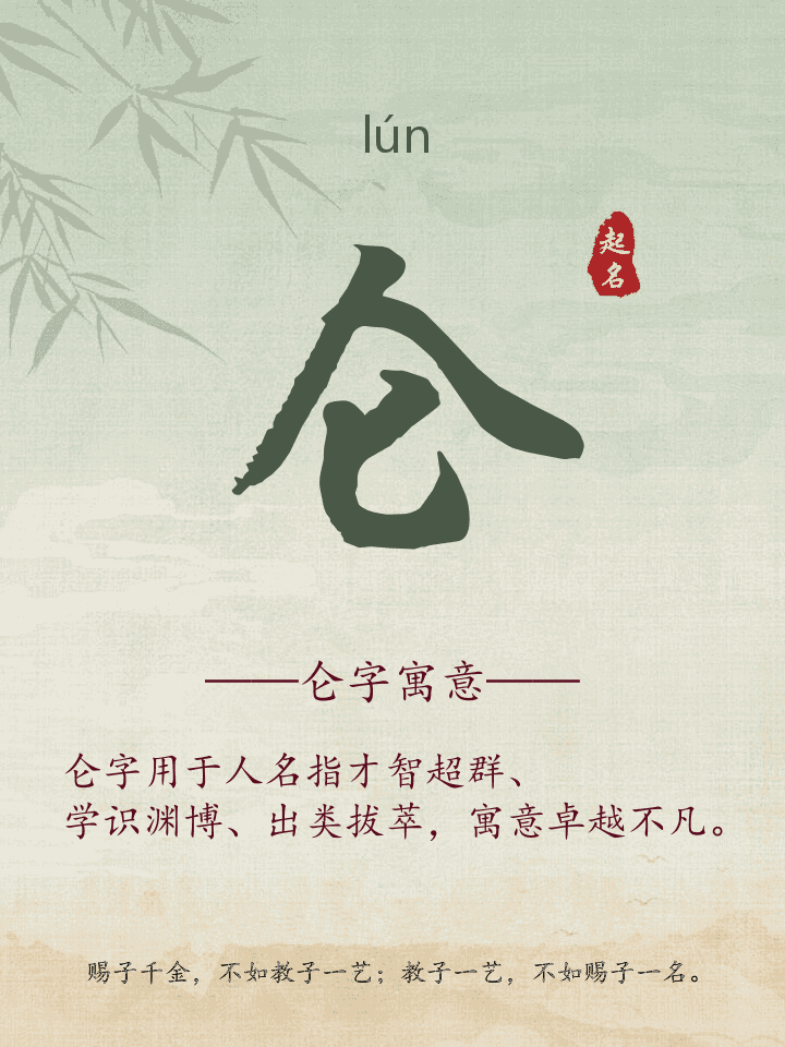 仑字取名寓意详解