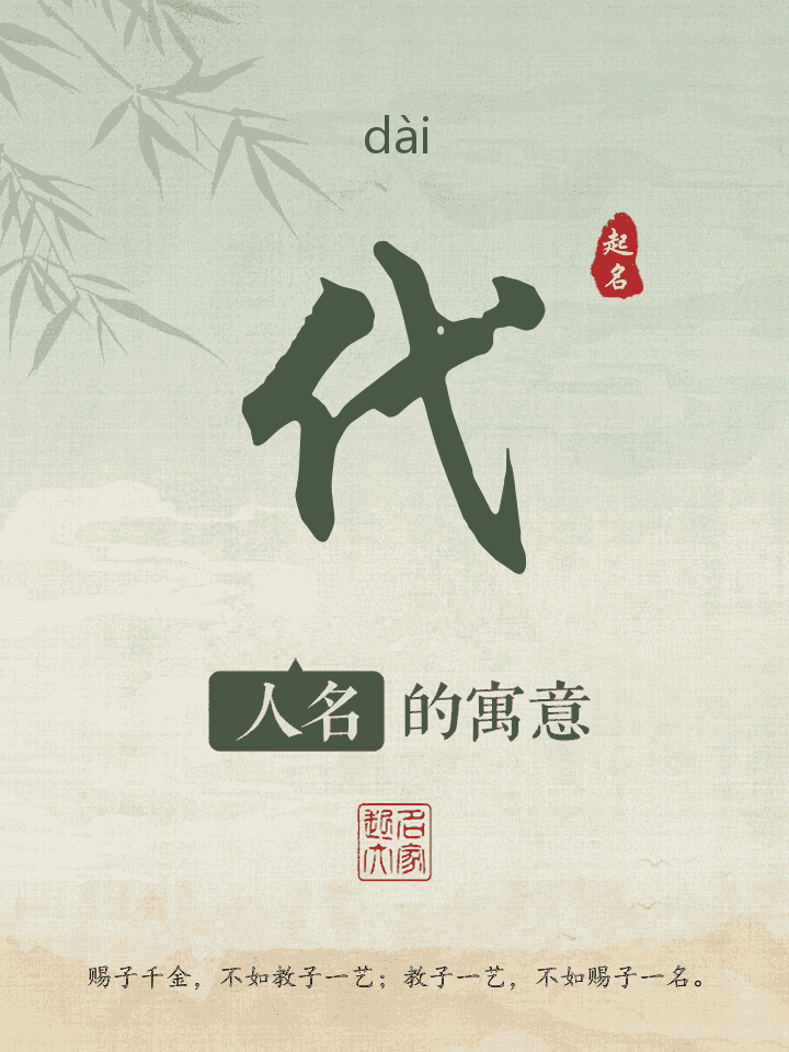 代字取名寓意