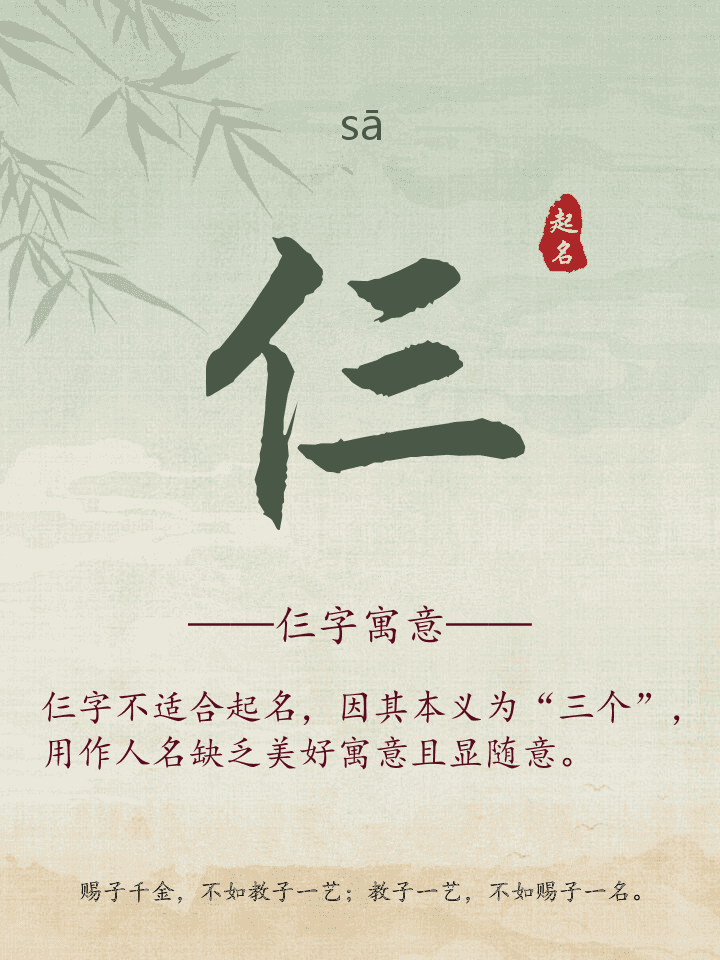 仨字取名寓意详解