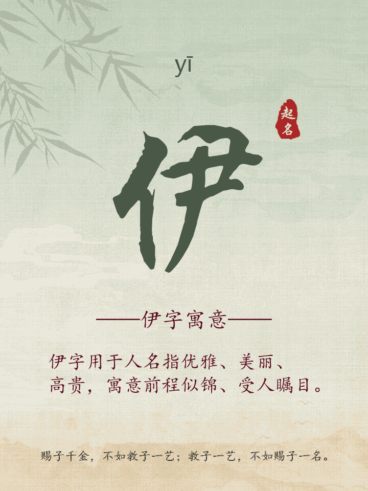 伊字取名寓意详解