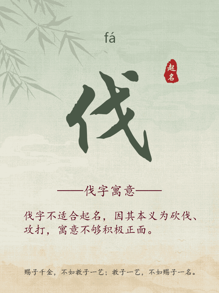 伐字取名寓意详解