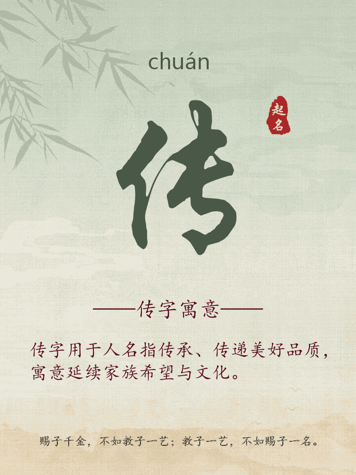 传字取名寓意详解