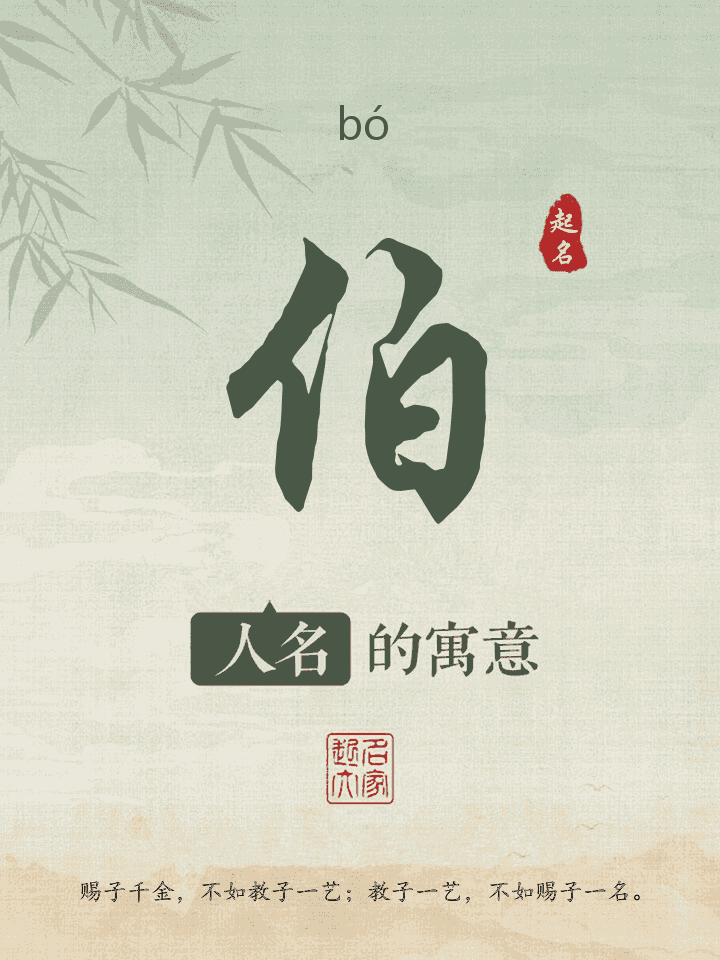 伯字取名寓意
