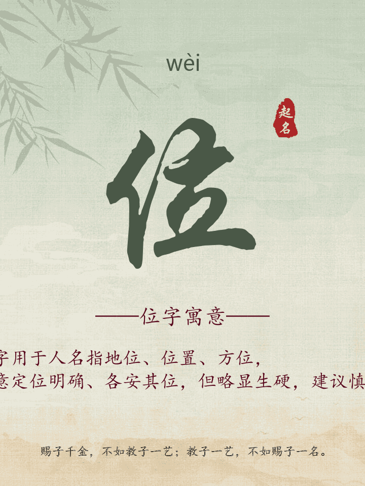 位字取名寓意详解
