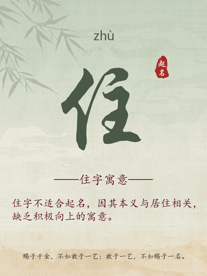 住字取名寓意详解