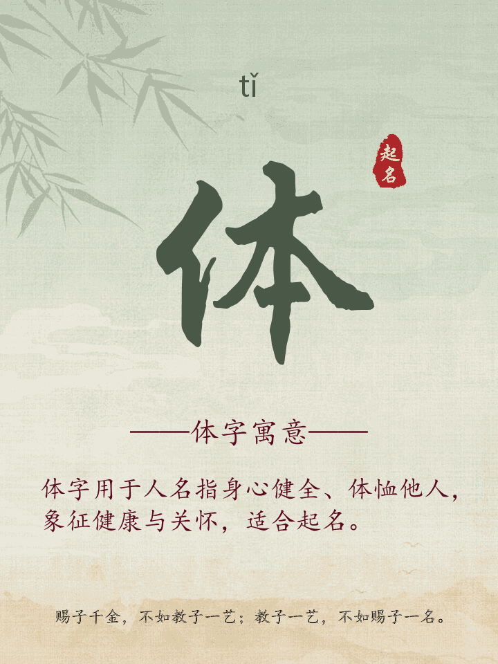 体字取名寓意详解