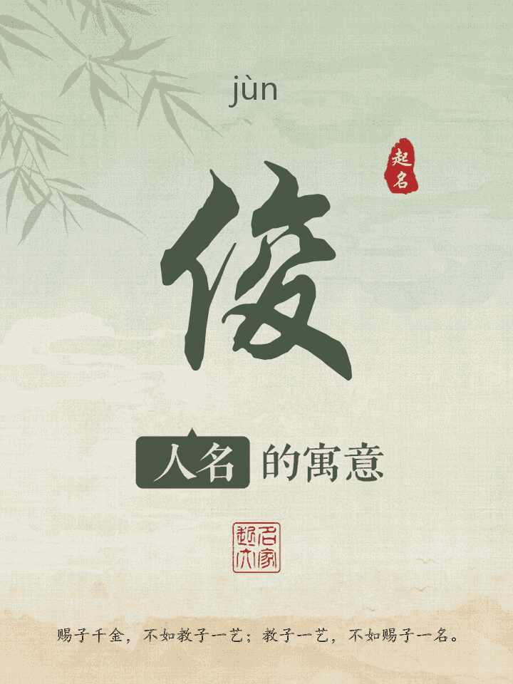 俊字取名寓意