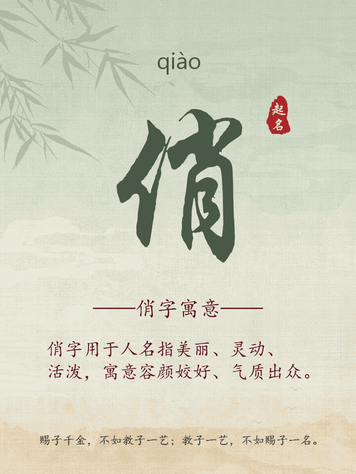 俏字取名寓意详解