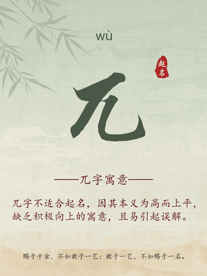 兀字取名寓意详解