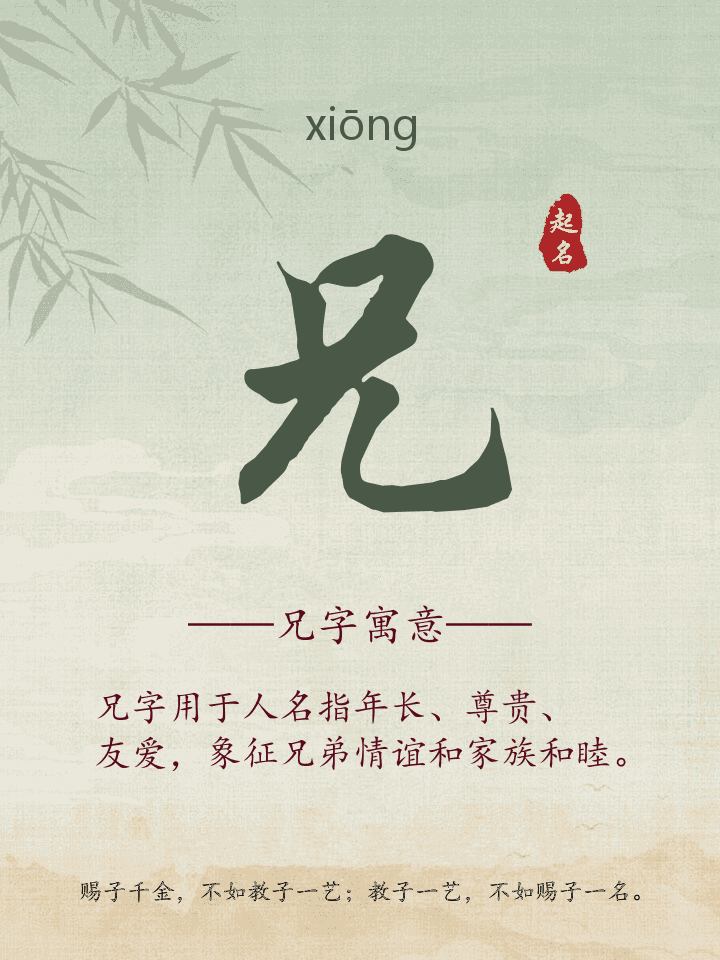 兄字取名寓意详解