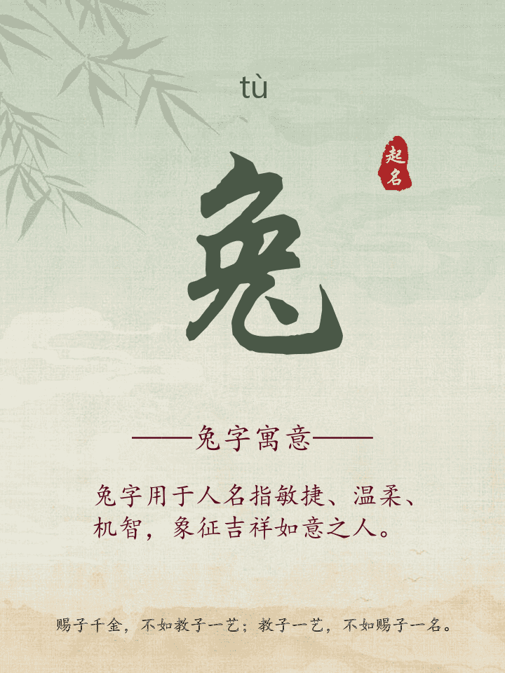 兔字取名寓意详解