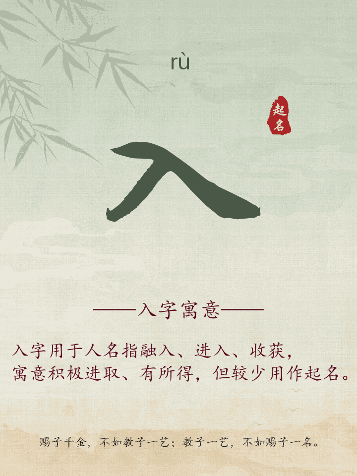 入字取名寓意详解