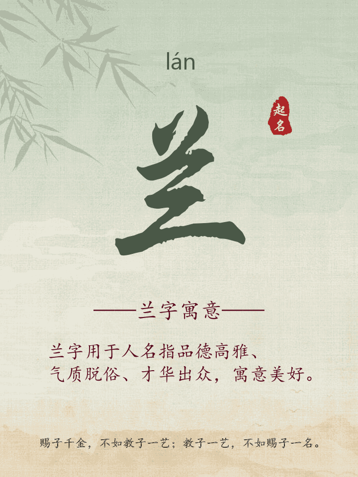 兰字取名寓意详解