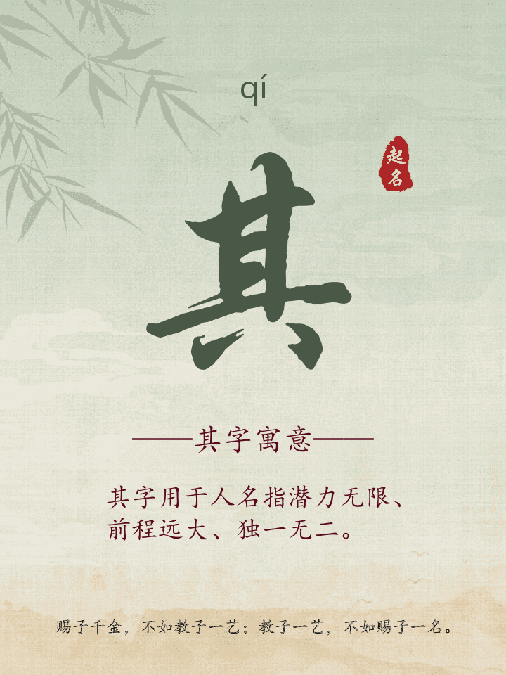 其字取名寓意详解