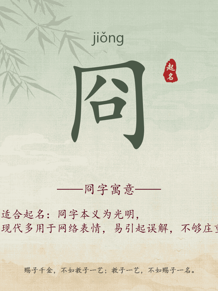 冏字取名寓意详解