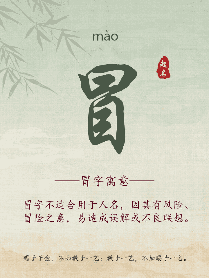冒字取名寓意详解