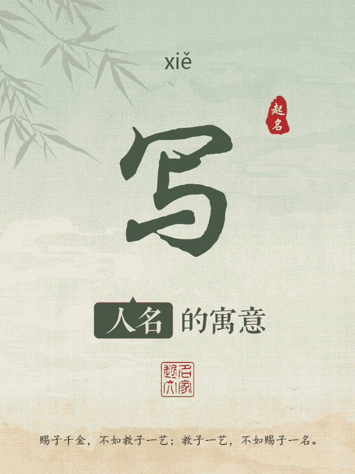 写字取名寓意