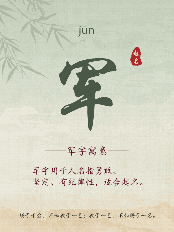 军字取名寓意详解