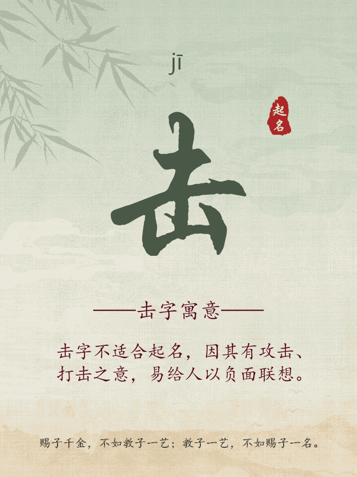 击字取名寓意详解