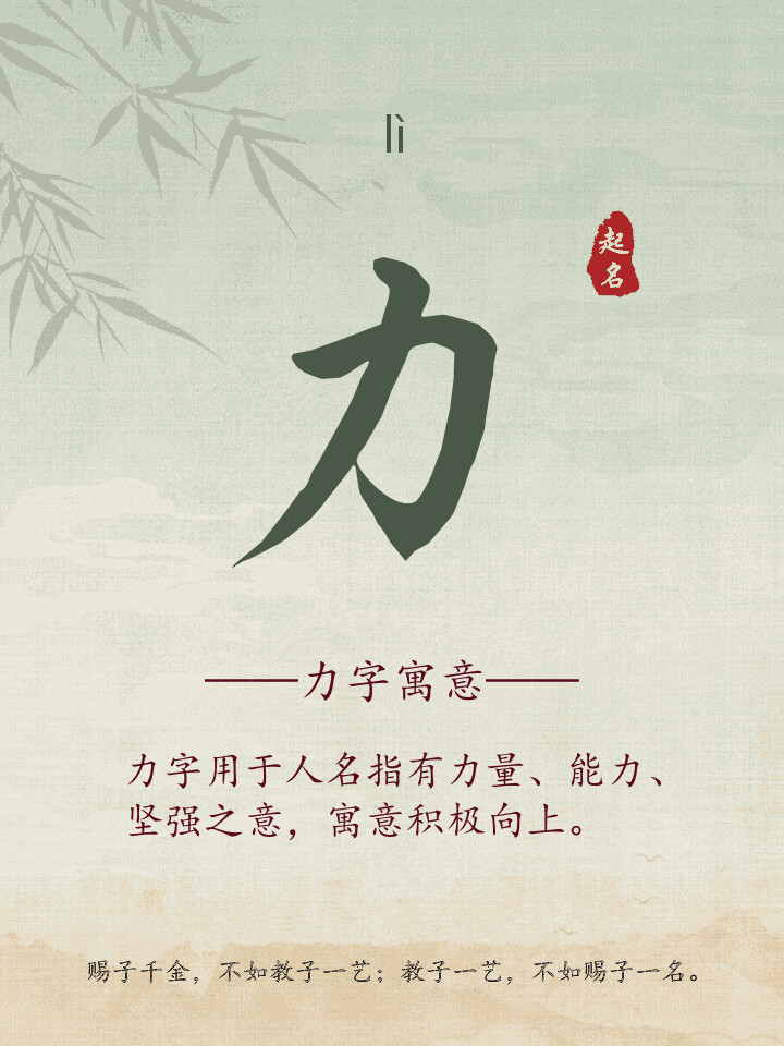 力字取名寓意