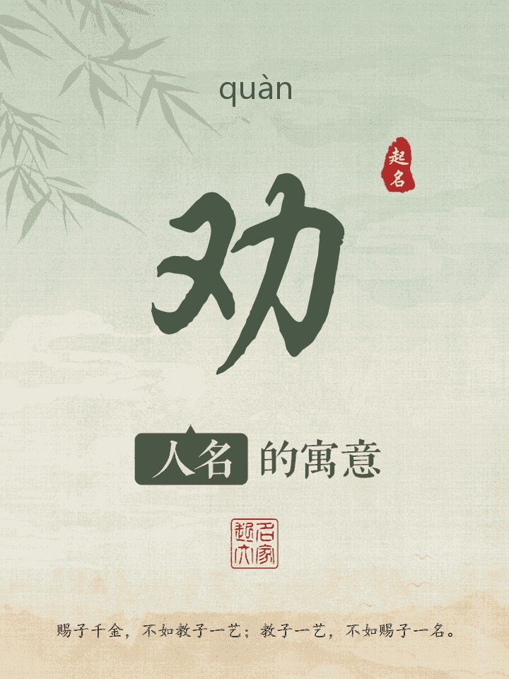 劝字取名寓意