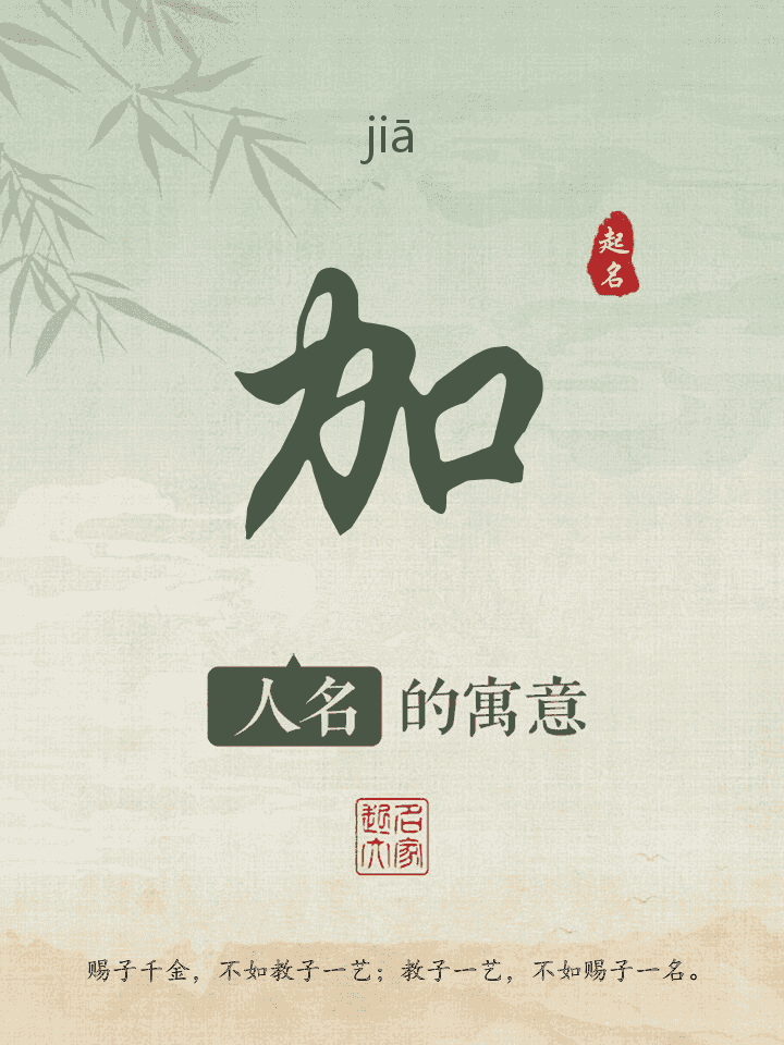 加字取名寓意