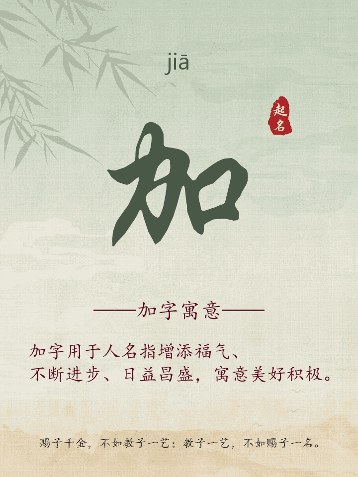 加字取名寓意详解