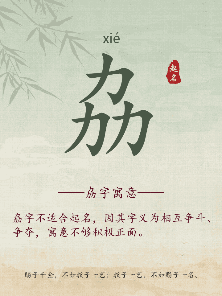 劦字取名寓意详解