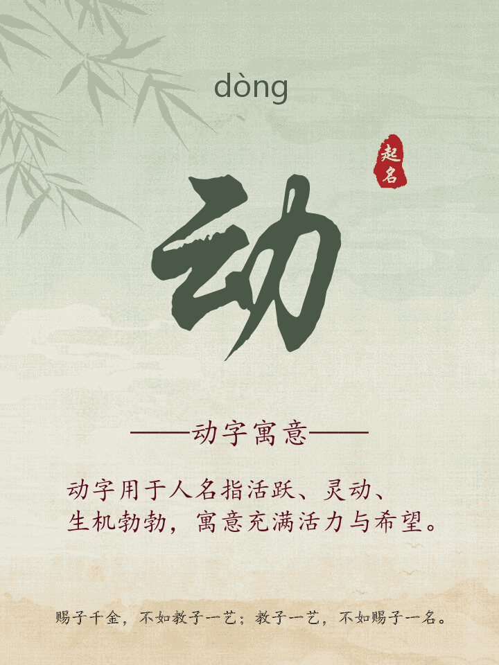 动字取名寓意详解