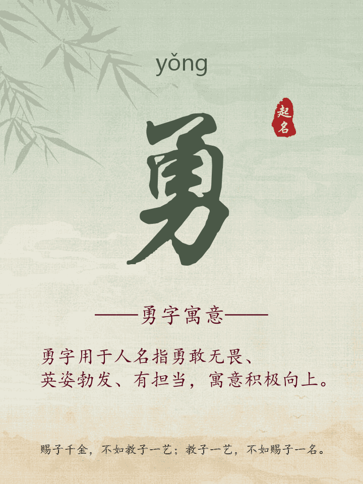 勇字取名寓意详解